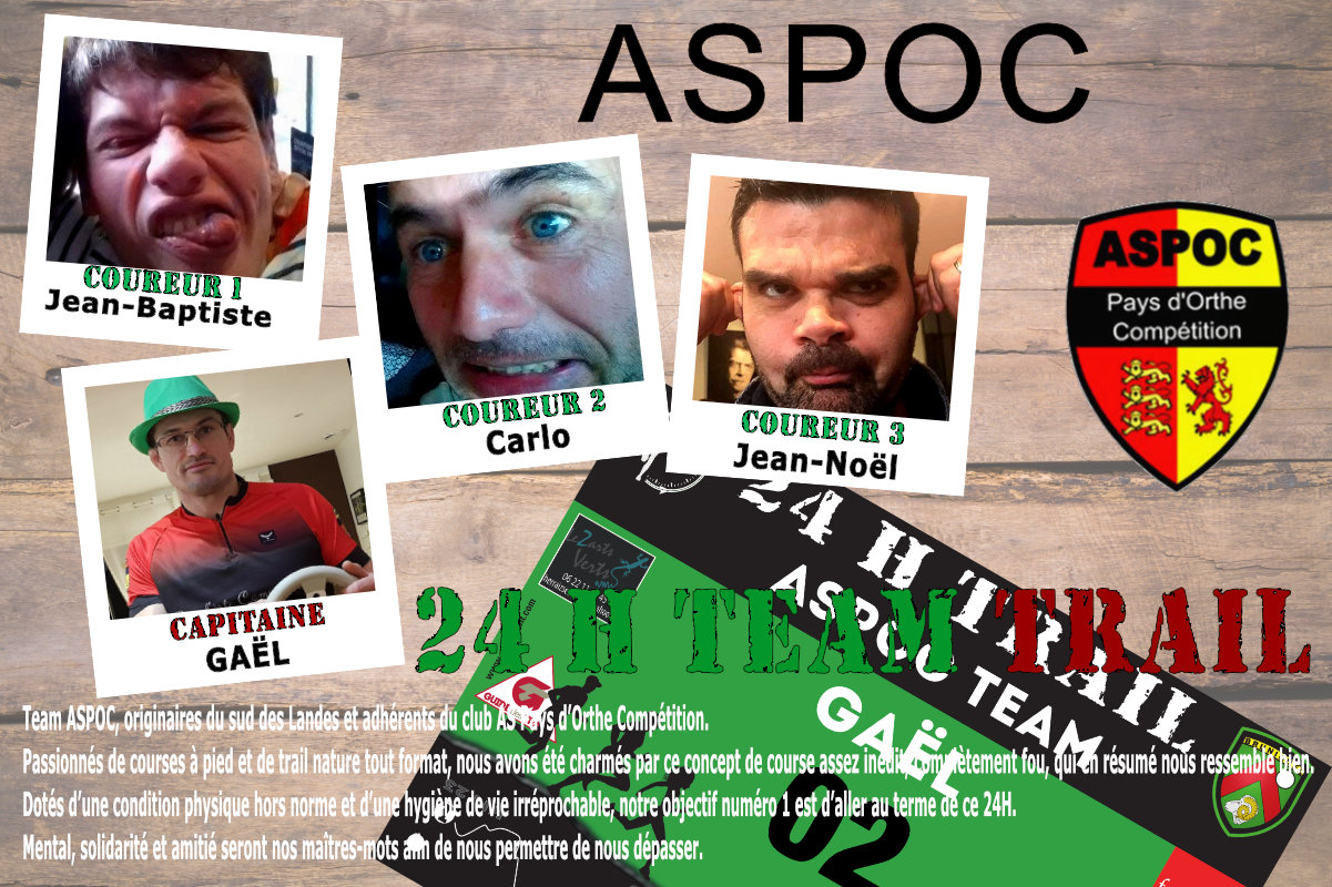 Equipe n°2 - 24H Trail ASPOC pays d'orthe presentation team aspoc
