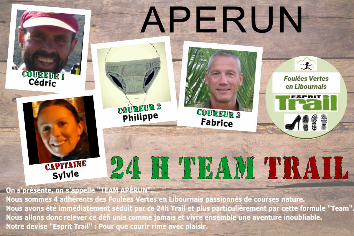 équipe Aperun pour le 24 H Trail 2018 presentation team aperun n°1